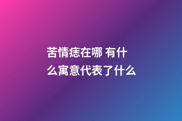 苦情痣在哪 有什么寓意代表了什么